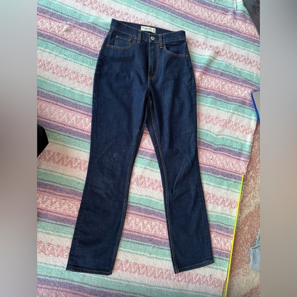 Abercrombie & Fitch Denim - Abercrombie Dark Blue Denim Jeans the Slim Straight Ultra Hi Rise